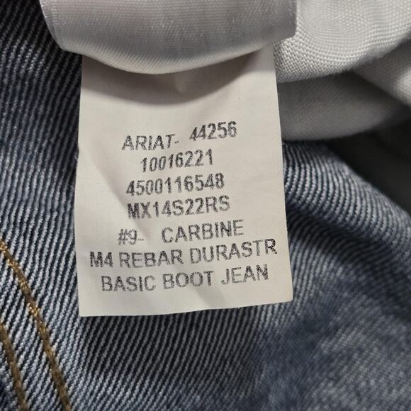 Ariat Rebar M4 Jeans Mens 44x30 Relaxed DuraStretch Boot Cut Carbine Workwear - Picture 13 of 13